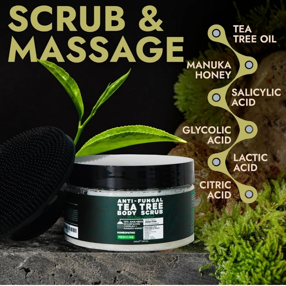 Tea Tree Body Scrub with Brush - Picture 3 of 4